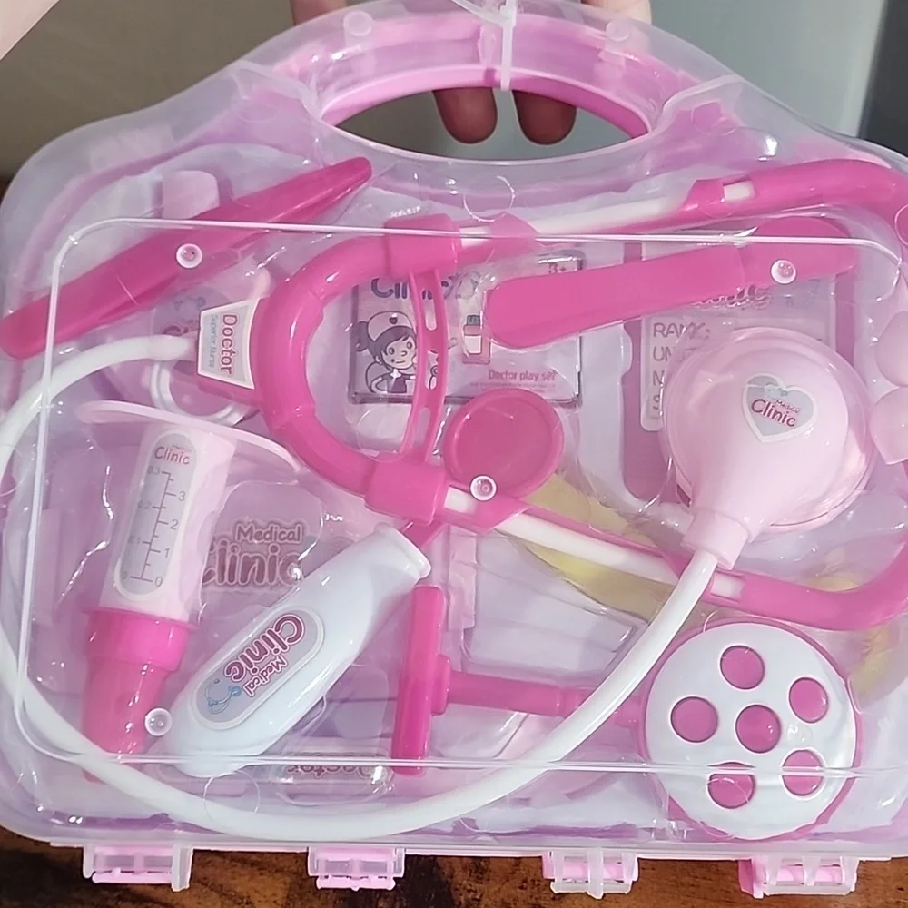 Pink Toy Doctor Kit For Girls 12pcs Ages 3 And Up. Medical Clinic Price Firm 15